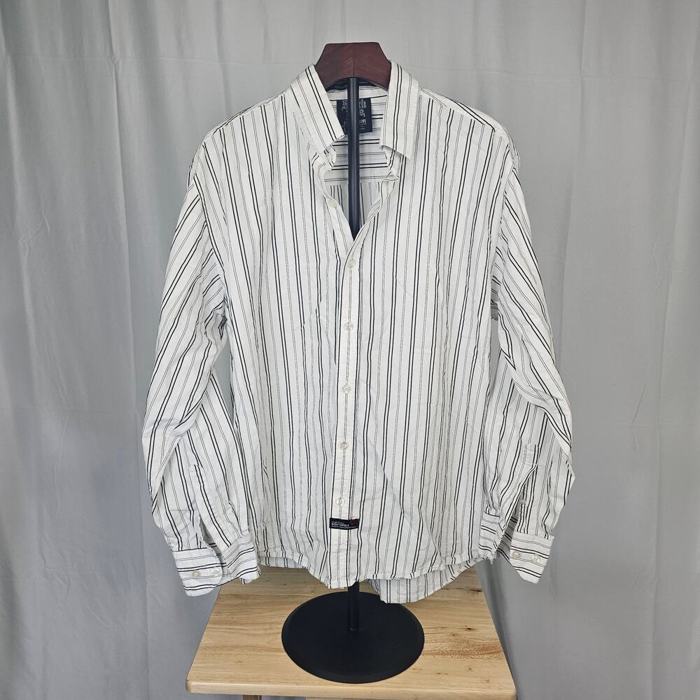 Vintage South Pole Hexagon Stripe Shirt 100% Cotton L Y2K Streetwear